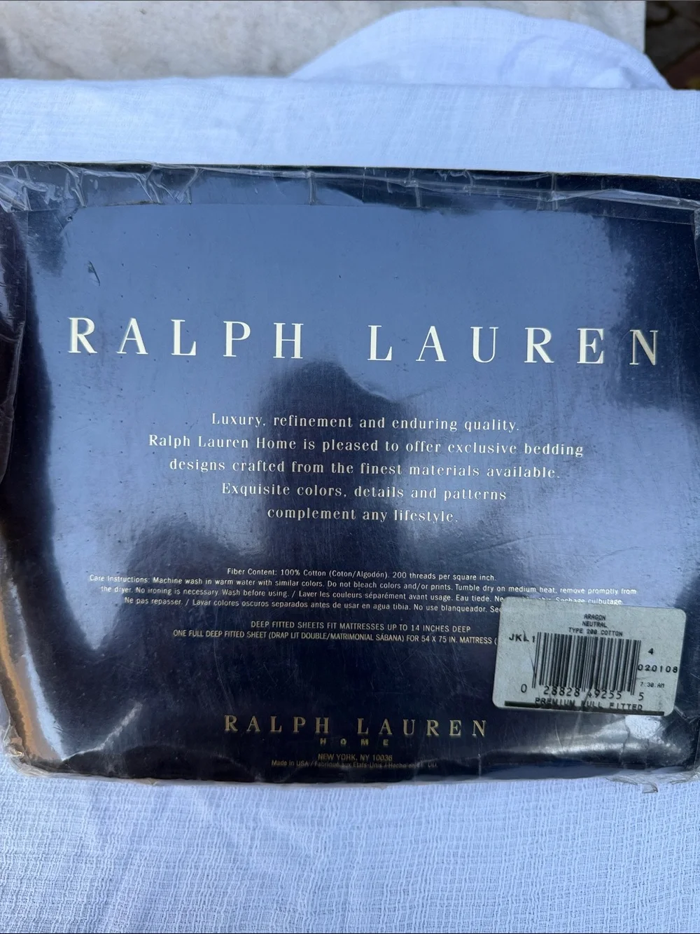 New Ralph Lauren Aragon Neutral Guinevere Leopard Fitted Sheet - FULL